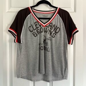 Wear by Erin Andrews Cleveland Browns Women's Short Sleeve T-shirt Size XL